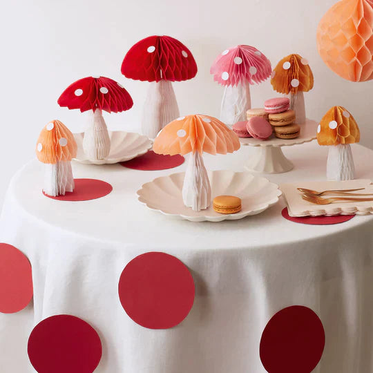 Honeycomb Toadstool Decorations (10 pack)