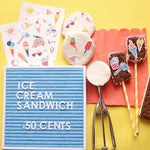 Ice Cream Social Edible Decorating Stickers (24 pack)