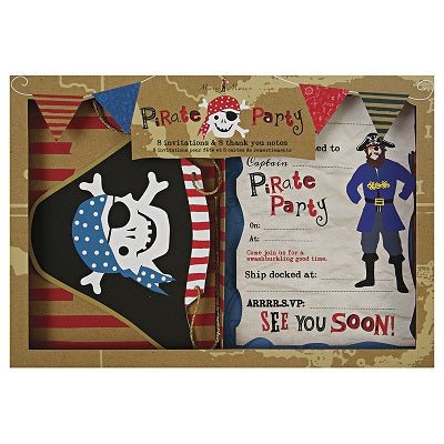 Ahoy There Pirate Party Invitations & Thankyou Cards (8 pack)