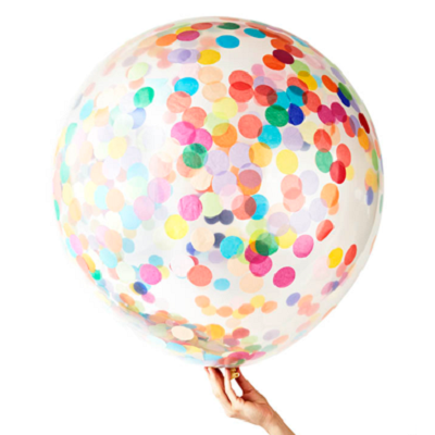 Rainbow Jumbo 90cm Confetti Balloon