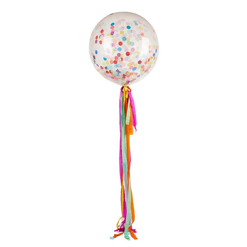 Rainbow Jumbo Confetti Balloon + Streamers