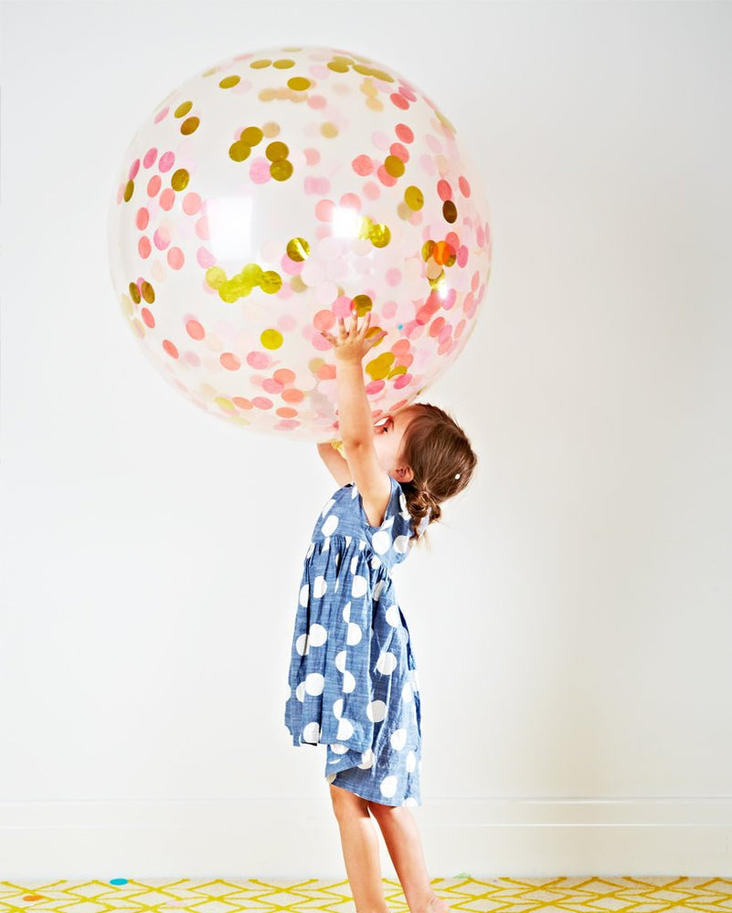 Pink Shimmer Jumbo 90cm Confetti Balloon