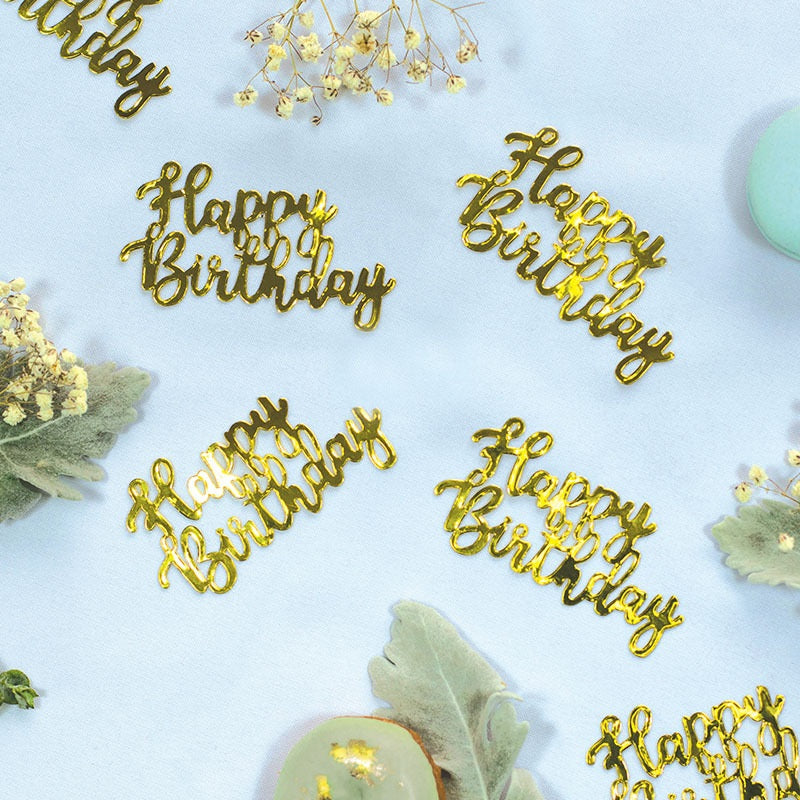 Gold 'Happy Birthday' Jumbo Confetti