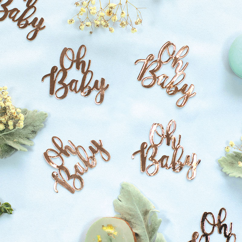 Rose Gold 'Oh Baby' Jumbo Confetti