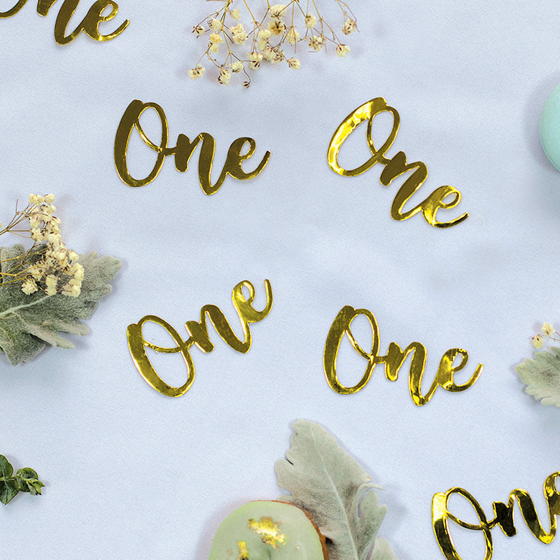 Gold 'One' Jumbo Confetti