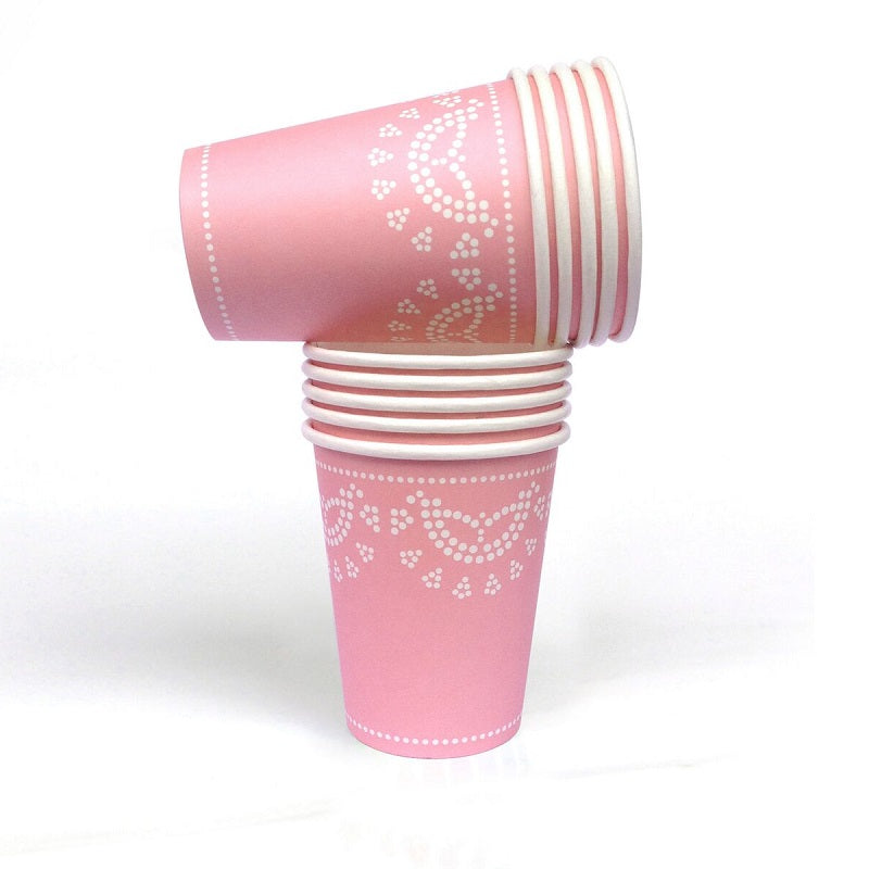 Pink Lovely Lace Cups (10 pack)