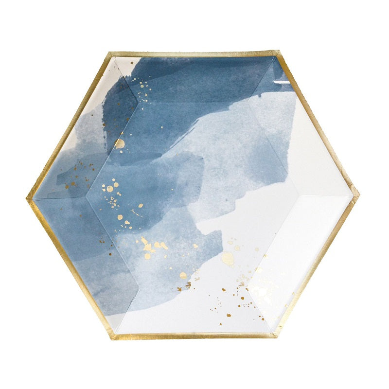 Malibu Blue Watercolour Plates (8 pack)