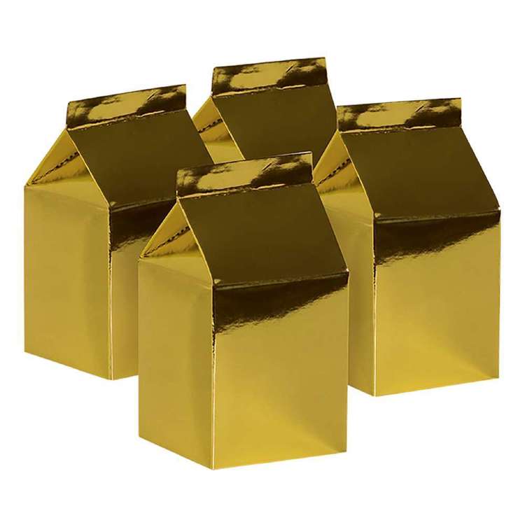 Metallic Gold Milk Boxes (10 pack)
