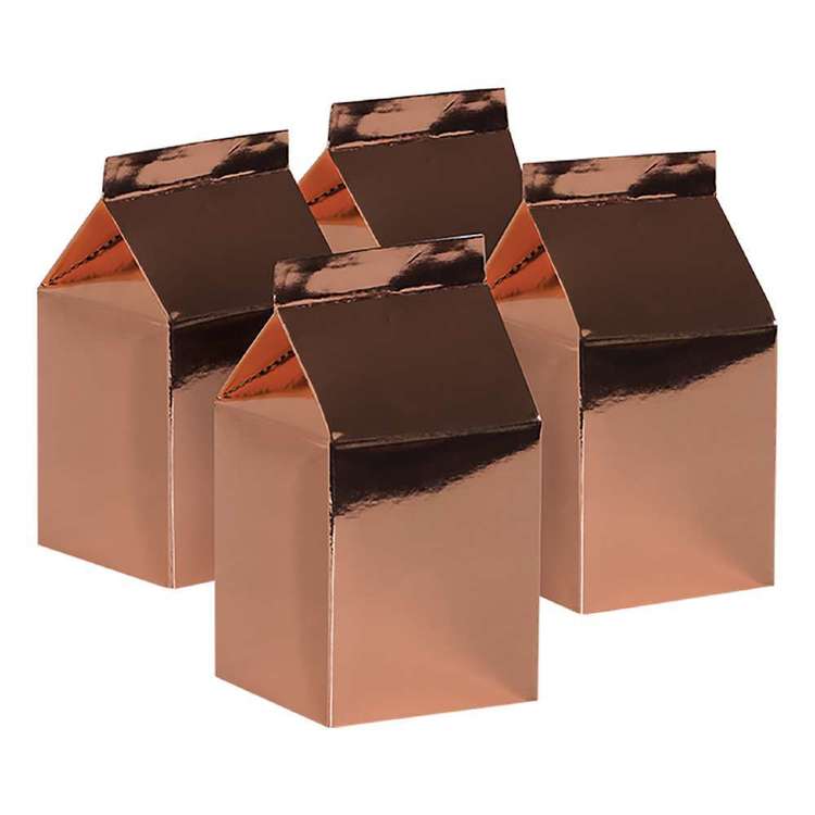 Metallic Rose Gold Milk Boxes (10 pack)