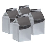 Metallic Silver Milk Boxes (10 pack)