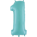 Pastel Blue Giant Number Balloon (5, 8, 9, 0 left!)