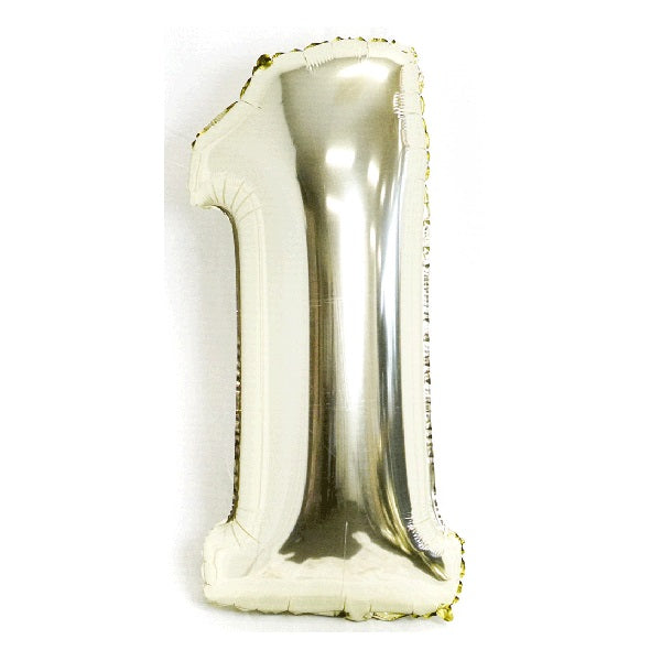 White Gold Giant Number Balloon – Ruby Rabbit