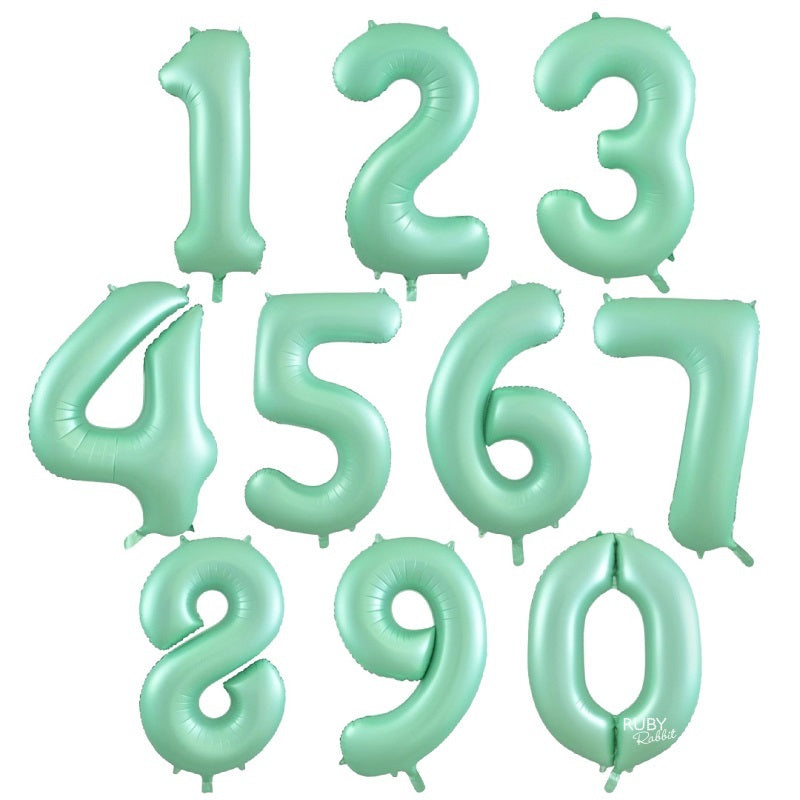INFLATED Mint Giant Number Balloon (PICKUP)