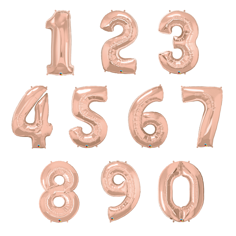INFLATED Rose Gold Giant Number Balloon (PICKUP)