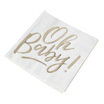 Gold Oh Baby Napkins (16 pack)