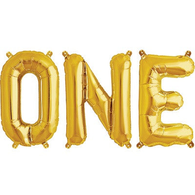 Gold 'ONE' Balloons