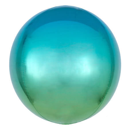 Ombre Blue Green Orbz Balloon