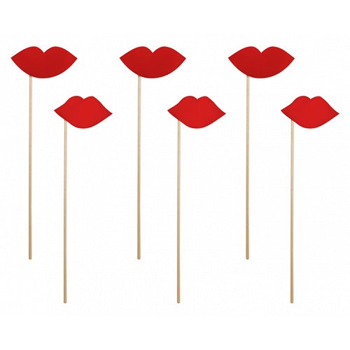 Red Lips Photo Props (6 pack)