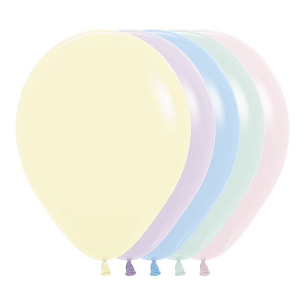 Matte Pastel Standard 30cm Balloons (Assorted 18 pack)