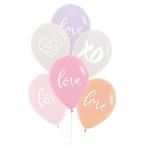 Pastel Love Balloon Bunch (6 pack) – Ruby Rabbit