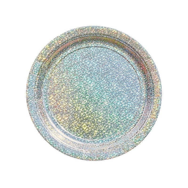 Prismatic Silver Dessert Plates (8 pack)