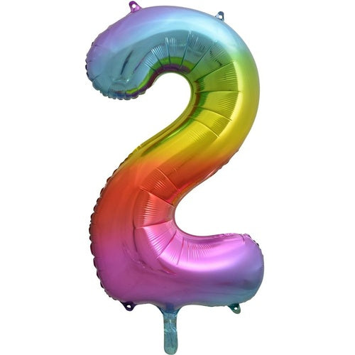 INFLATED Rainbow Giant Number Balloon (PICKUP)