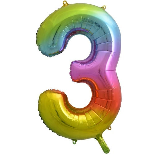 Rainbow Giant Number Balloon