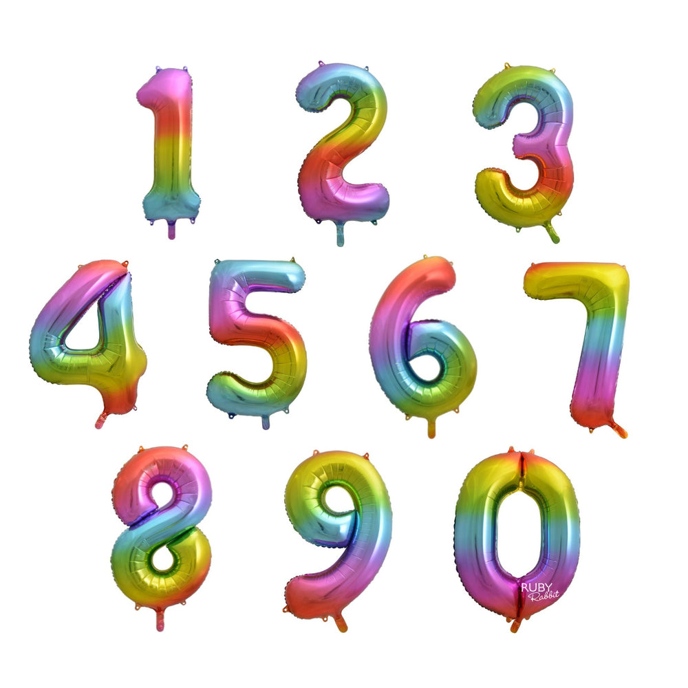 Rainbow Giant Number Balloon