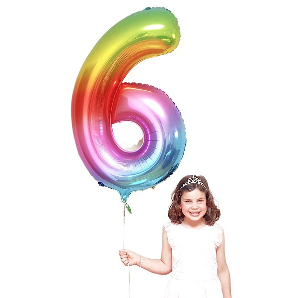 Rainbow Giant Number Balloon