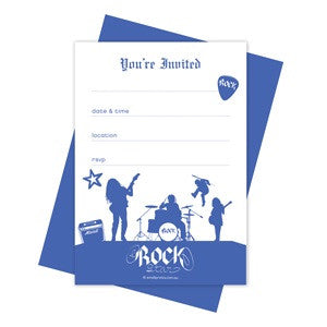 Rock On Party Invitations (10 pack)