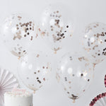 Rose Gold Confetti Balloons (5 pack)