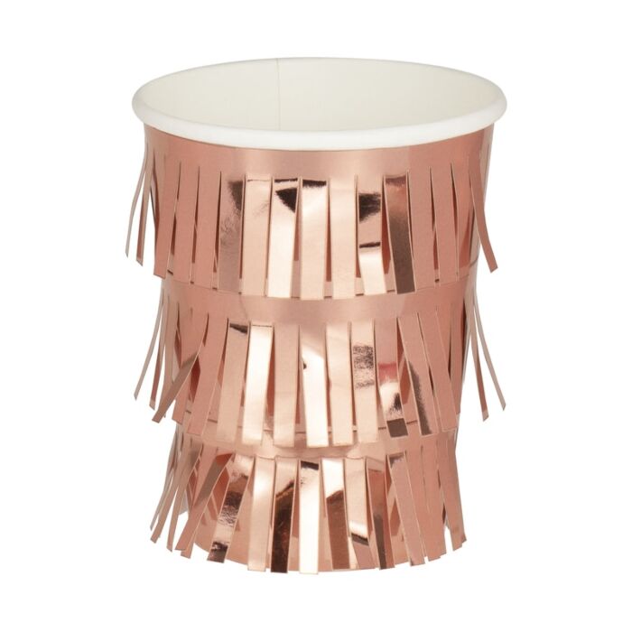 Rose Gold Fringe Cups (8 pack)