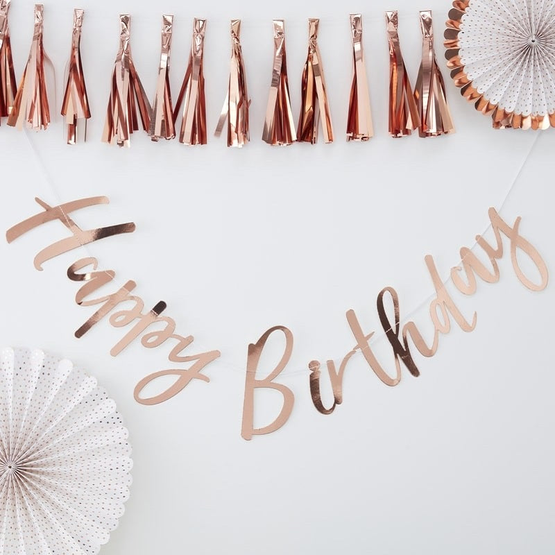 Rose Gold Happy Birthday Bunting