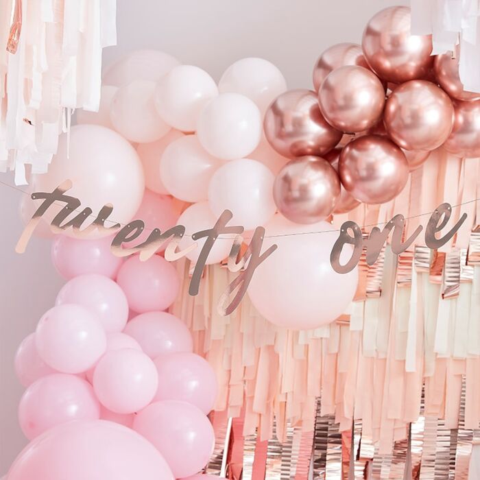 Rose Gold Twenty One Bunting