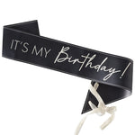 Black It's My Birthday Sash