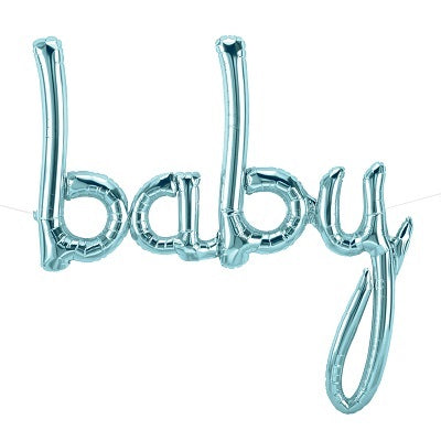 Blue 'BABY' Script Balloon