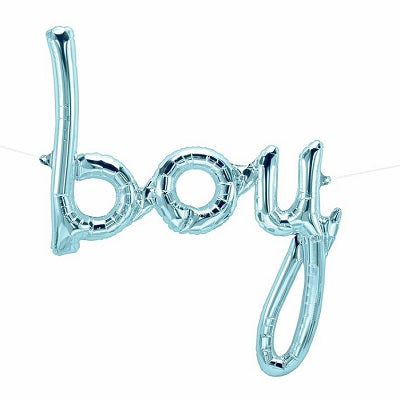 Blue 'BOY' Script Balloon