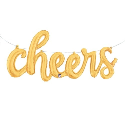 Gold 'CHEERS' Script Balloon