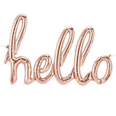 Rose Gold 'HELLO' Script Balloon