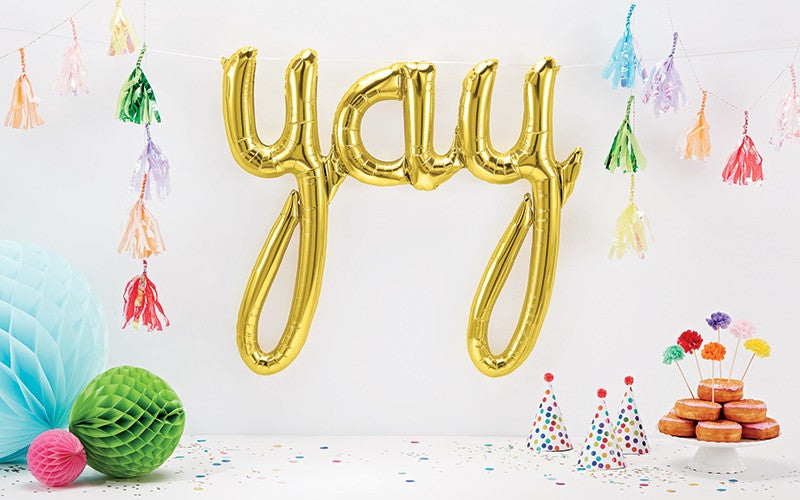 Gold 'YAY' Script Balloon