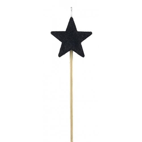 Black Glitter Star Candle