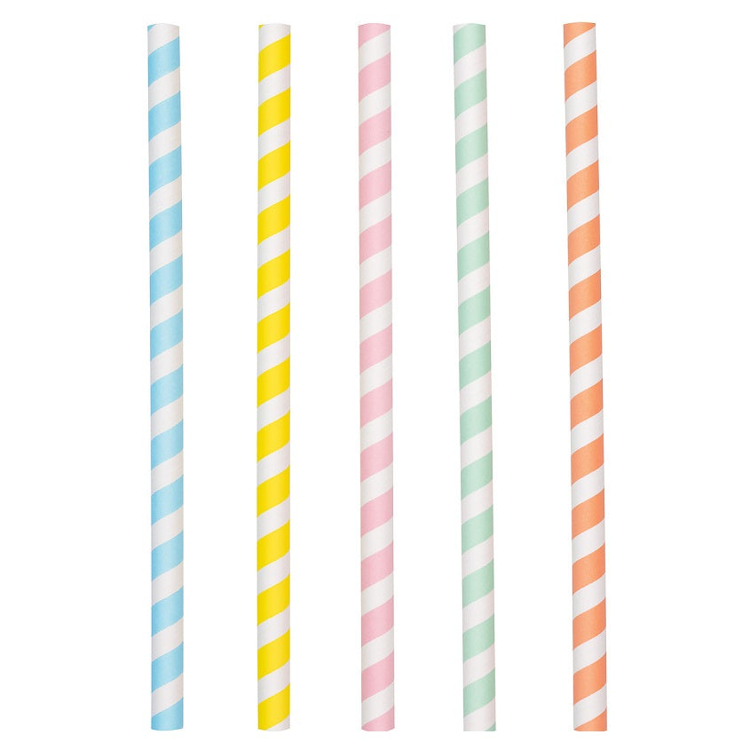 Pastel Striped Large Straws (10 pack) – Ruby Rabbit