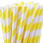 Yellow Striped Straws (25 pack)
