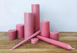 Dusty Pink Taper Candles (4 pack)