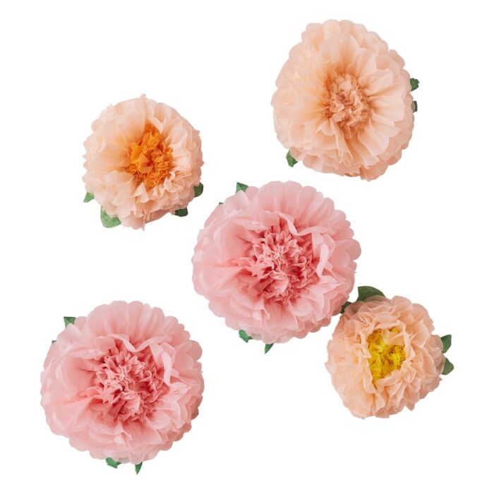 Tissue Paper Flower Pom Poms (5 pack)