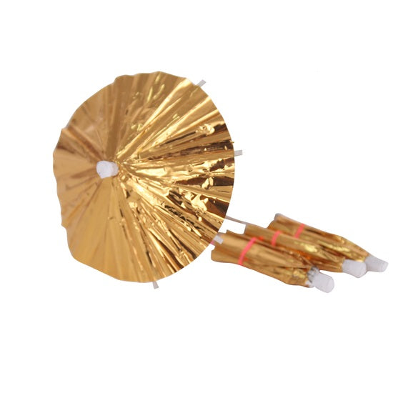 Gold Cocktail Umbrellas (12 pack)