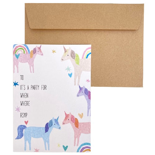Unicorn Party Invitations (10 pack)