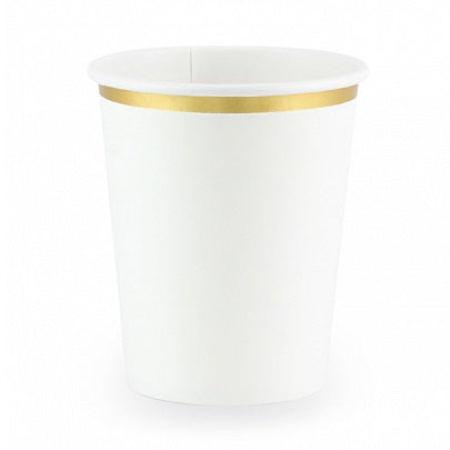 White & Gold Cups (6 pack)