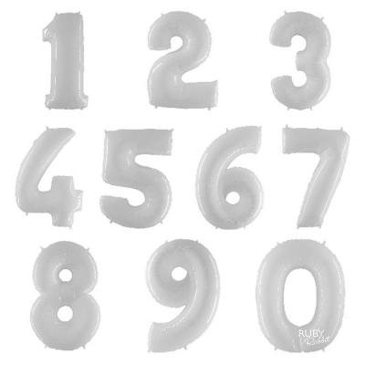 Bright White Giant Number Balloon (4, 5, 7, 8, 9, 0 left!)