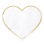 White & Gold Heart Napkins (20 pack)